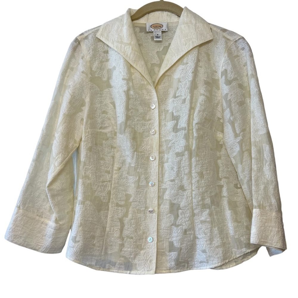 Talbots petites linen blend blouse size 8